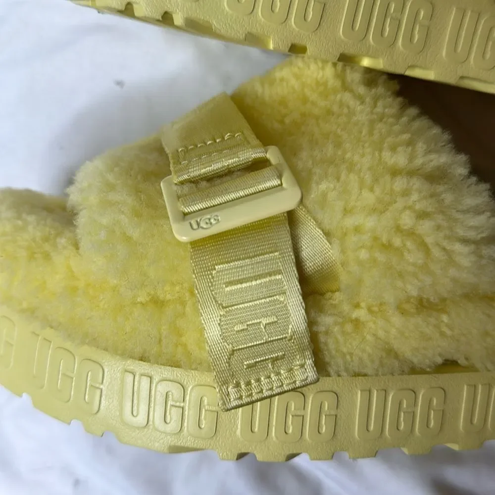 Ugg Fluffita Sherpa Slides In Margarita Yellow. Size 11. NWT.
